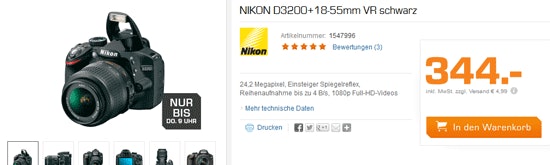 Gute Ersparnisse bei Saturn: Nikon D3200 / DeLonghi ESAM2200 / 24" TV von Philips