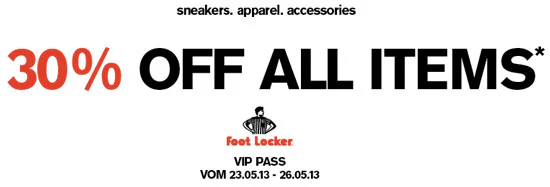 23. bis 26. Mai: 30% Rabatt - Online und Offline - auf das gesamte Sortiment von Foot Locker *UPDATE*