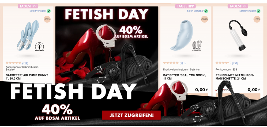 Tag des Fetisch bei Eis.de - 40% Rabatt auf BDSM-Artikel