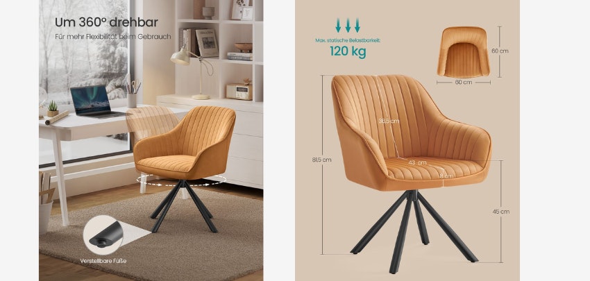 Songmics-Esszimmerstuhl-Details