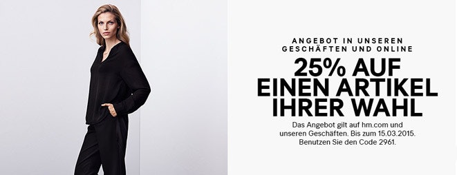 25-Prozent-Rabatt-auf-einen-Artikel-der-Wahl-bei-H&M-schnaeppchenfuchs