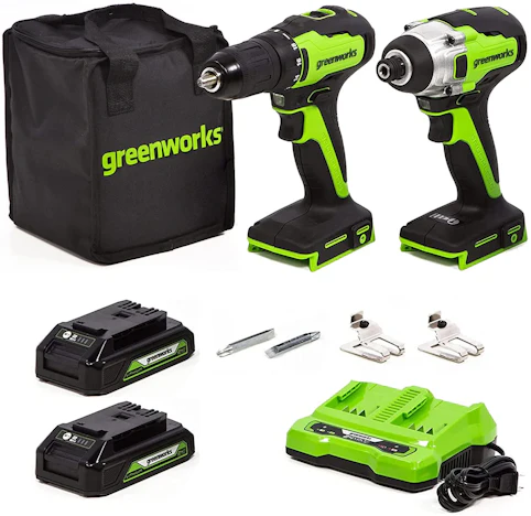 Greenworks Brushless Akku-Bohrschrauber und Schlagschrauber-Set Blitzangebote Nur 84,99€ !
