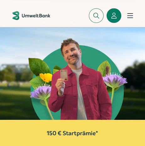 100 € Prämie + 50 € NABU-Spende für UmweltBank Girokonto