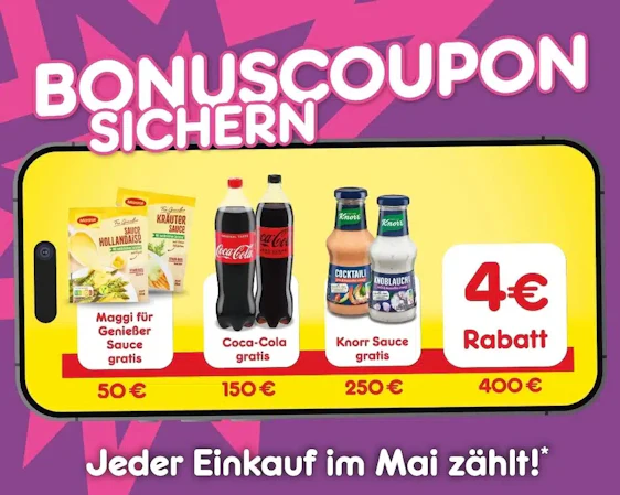 Der neue Bonus Coupon ( Mai ) bei Netto MD geht an den Start