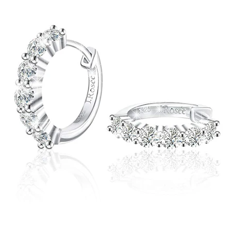 925er Sterling Silber 5A Zirkonia Klassische 6 Stein Ohrschmuck