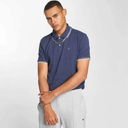Champion Herren Polo-Shirt Light Pique, jeansblau, S