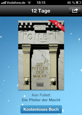 Nur heute: Ken Follet - Die Pfeiler der Macht für 0€ (eBook)