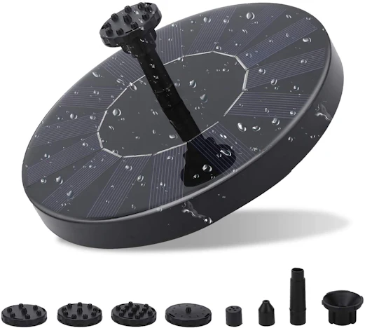 Hengda 1.5W Monokristalline Solar Springbrunnen mit 6 verschiedenen Spray Köpfe