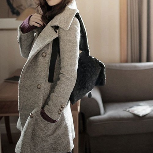 Elegante Damen Mantel mit Brusttaschen und Stehkragen für 37,49 € inkl. Versand - 22% Rabatt