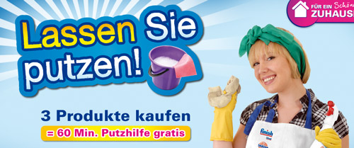 3 Produkte von Reckitt Benckiser (Sagrotan, finih, Vanish, etc.) kaufen = 1 Stunde Putzhilfe gratis