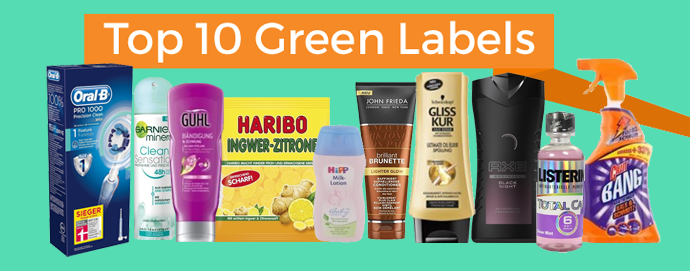 Top 10 Green Labels am 25.01.2017 - z.B. Axe Duschgel für 0,40€