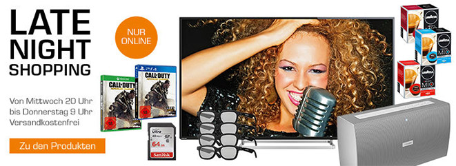 Saturn Late Night Shopping in der Übersicht - z.B. LAVAZZA A Modo Mio diverse Sorten je 16 Kapseln für 3,99€