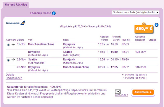 Hin- und Rückflug nach Seattle ab 490€