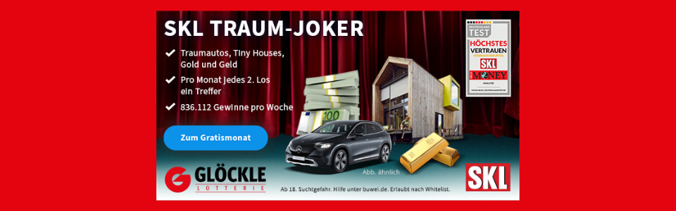 SKL Traum-Joker gratis testen 🍀 jede Woche Chance auf 836.112 Gewinne 🎁