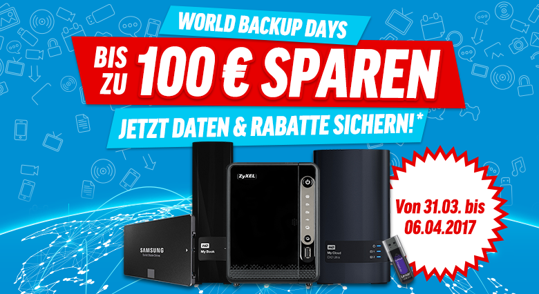 World Backup Days bei Notebooksbilliger – Bis zu 100€ Rabatt auf NAS