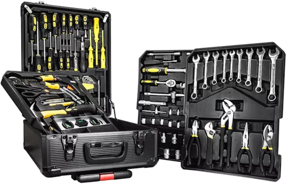 Werkzeug-Set mit Trolley Daimann für 93€ - 499-tlg., satinierter Chrom-Vanadium-Stahl