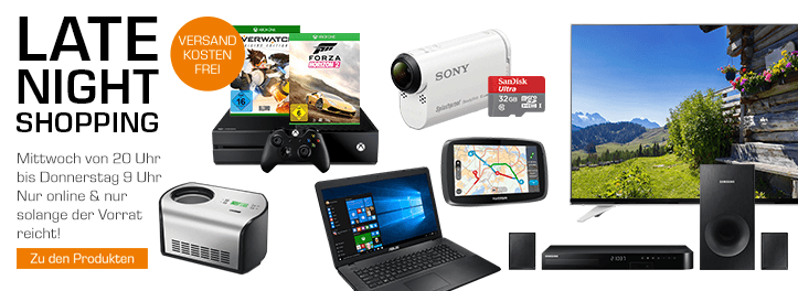 Saturn Late Night Shopping in der Übersicht - z.B. Xbox One 500GB mit Forza Horizon 2 Bundle + Overwatch für 239€