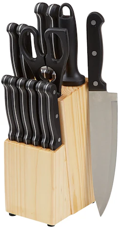 Amazon AmazonBasics Messerblock, 14-teiliges Set 15,29 Euro