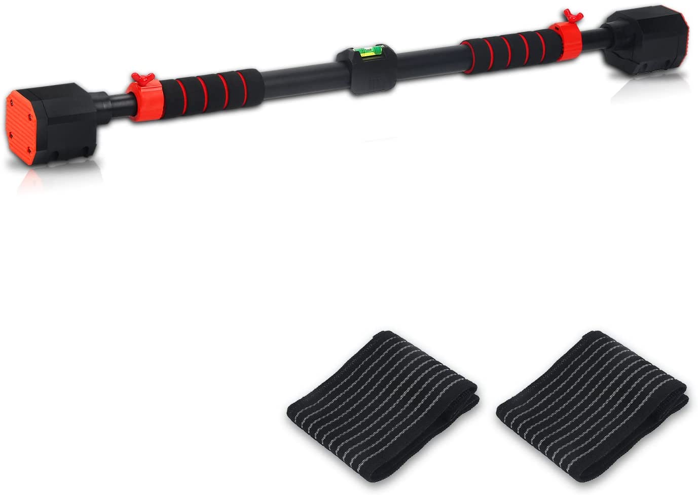 SWANEW Klimmzugstange für den Türrahmen mit 2 Handgelenkbänder, Türreck 73 bis 95 cm für bis zu 150 kg