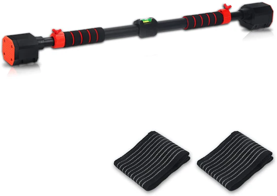 SWANEW Klimmzugstange für den Türrahmen mit 2 Handgelenkbänder, Türreck 73 bis 95 cm für bis zu 150 kg
