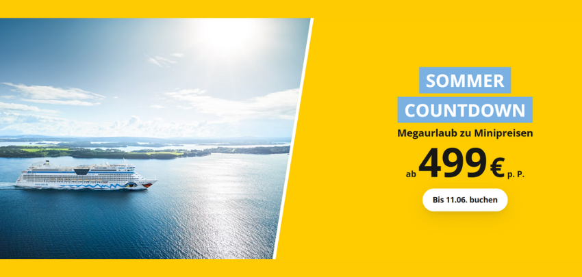 Nur kurz 🛥️ AIDA Reisen ab 499€ - Skandinavien-Kreuzfahrten für 2 Personen | Jetzt buchen!