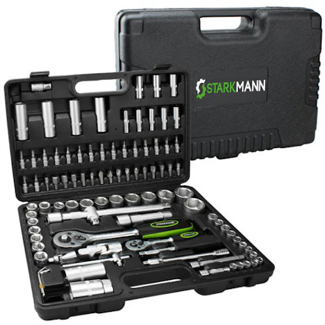 Starkmann 94-teiliger Steckschlüssel-Satz aus Chrom-Vanadium-Stahl für 30€