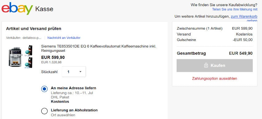 warenkorb-ebay-kaffeevollautomat