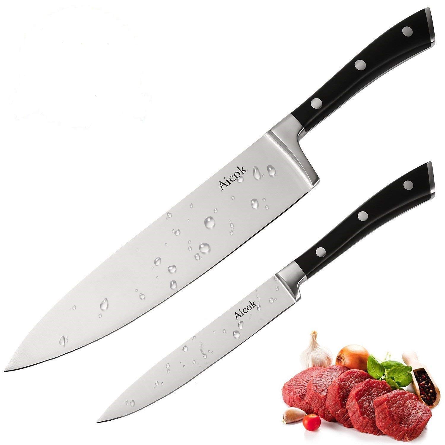 Kochmesser 20 cm +12cm Klinge aus rostfreiem Stahl für 6,99€