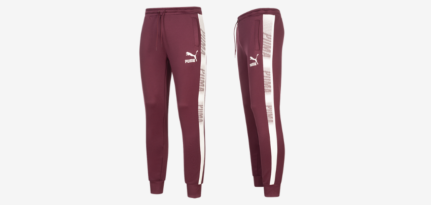Puma T7 Retro Jogginghose für 25€ - in Dunkelrot, Gr. XS - L