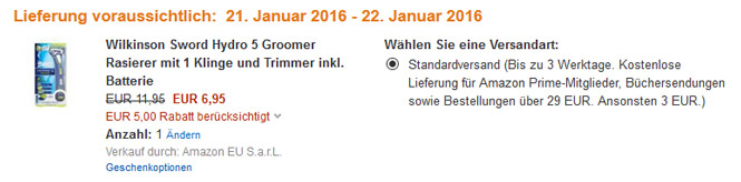 [Offline] Wilkinson Sword Hydro 5 Groomer für 1€ bei DM - elektrischer Nassrasierer mit Trimmer *UPDATE*