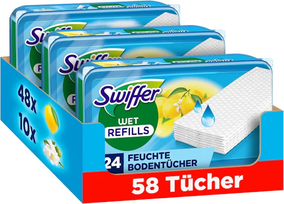Swiffer Bodenwischer Nachfüller Wet: 58 feuchte Tücher für 13,29 €