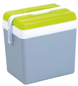 24 Liter Kühlbox für 9€ - bis zu -18°C Betriebstemperatur, grün-grau
