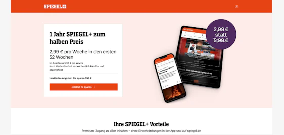 Spiegel+ Abo für 3€/Woche - Wissens-Flatrate, inkl. ePaper Zugriff
