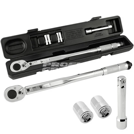 Automatischer Drehmomentschlüssel mit Verlängerung und Stecknüssen für 21,90€