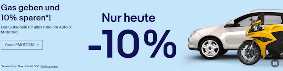 10% Rabatt auf Auto- und Motorradteile bei eBay - nur heute gültig!