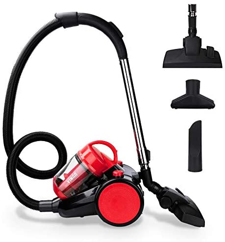 VINGO Bodenstaubsauger Hoher Leistung Staubsauger Beutellos Compact Leise, HEPA-Filter, 3.0 L, 900 W Leistung, 8 m Aktionsradius