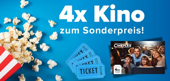 Nur 4,23€ pro Ticket! 📽️🍿 4x Cineplex Kinokarten für 17€ - direkt bei Cineplex oder mit Lidl Plus App
