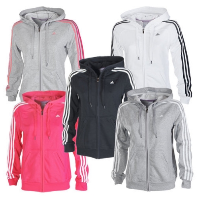 ADIDAS ESS 3S Hood Damen Kapuzenjacke in Pink oder Schwarz für 45€ statt 60€ XS - L
