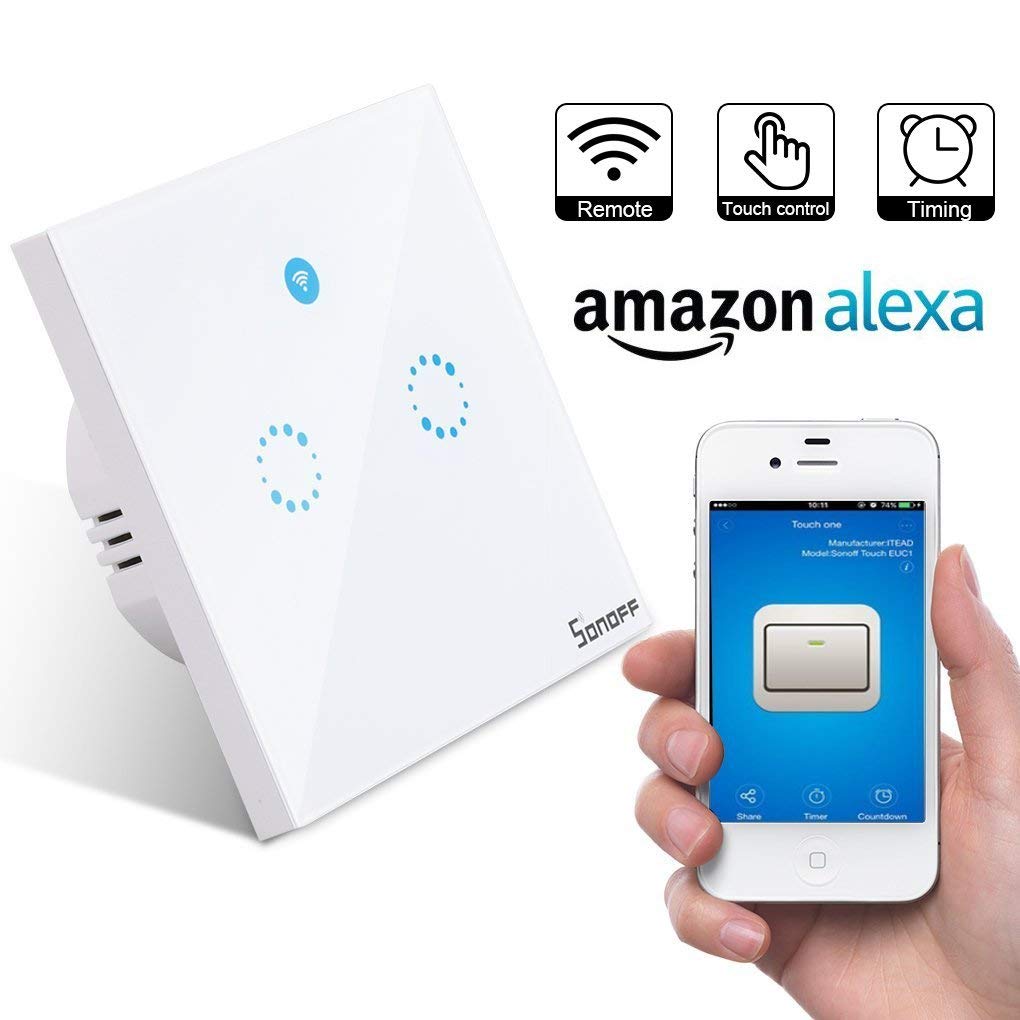 (Amazon.de) 2 gang Smart Alexa Lichtschalter Wifi Funkschalter für 15.99EUR