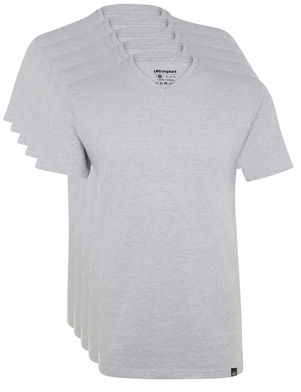 Ultrasport Herren Sport Freizeit T-Shirt mit V-Ausschnitt 5er Set