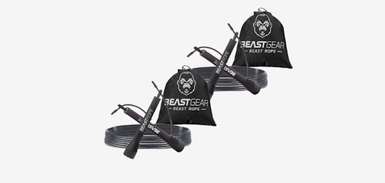 BeastGear Springseil 2er-Pack für 11€ - stahlgeflochten, längenverstellbar, inkl. Tragetasche