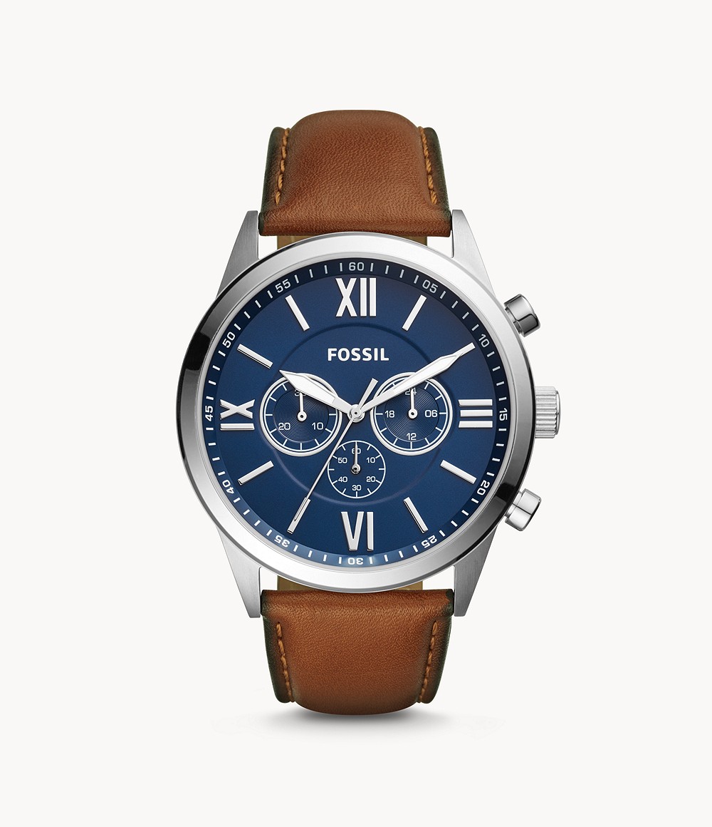 Fossil Flynn für 49€ - Automatik-Herrenuhr mit braunem Lederarmband ⌚
