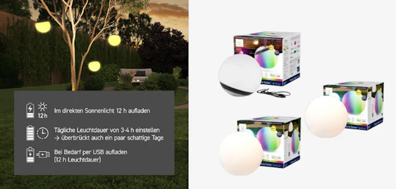 Smarte Gartenbeleuchtung: tint Solar LED Leuchtkugel für 20€ (statt 90€) 💡✨