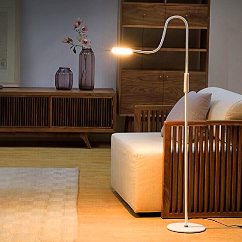 9W dimmbar LED Stehlampe mit Fernbedienung (Touch-Schalter, 720LM, 360°drehbare, 5 Helligkeitsstufen, weiss, Energieklasse A+)