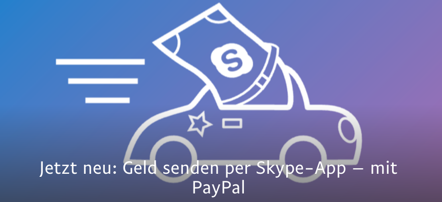 Paypal Geldversand jetzt auch per Skype