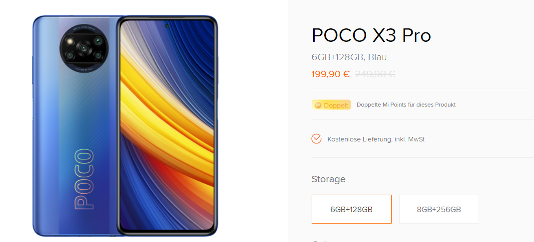 Xiaomi Poco X3 Pro 128GB für 199,90€ inkl. Versand.