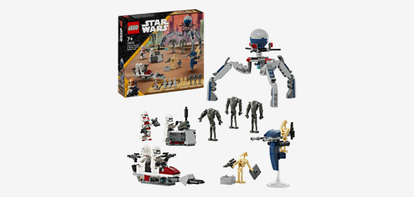 Action-Reiche Schlachten im Star-Wars-Universum! ⚔️ LEGO 75372 Clone Trooper &amp; Battle Droid Battle Pack für 17€ 🤖