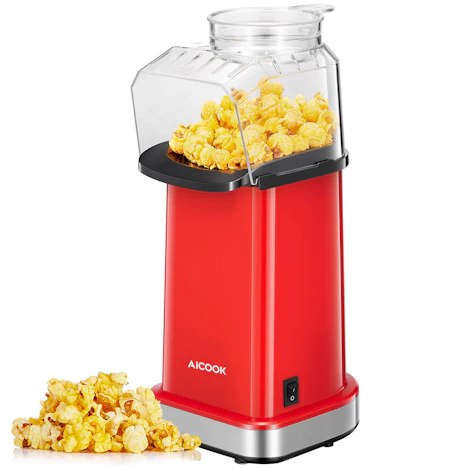Popcornmaschine, 1400W Weites-Kaliber-Design, Heissluft Ohne Fett