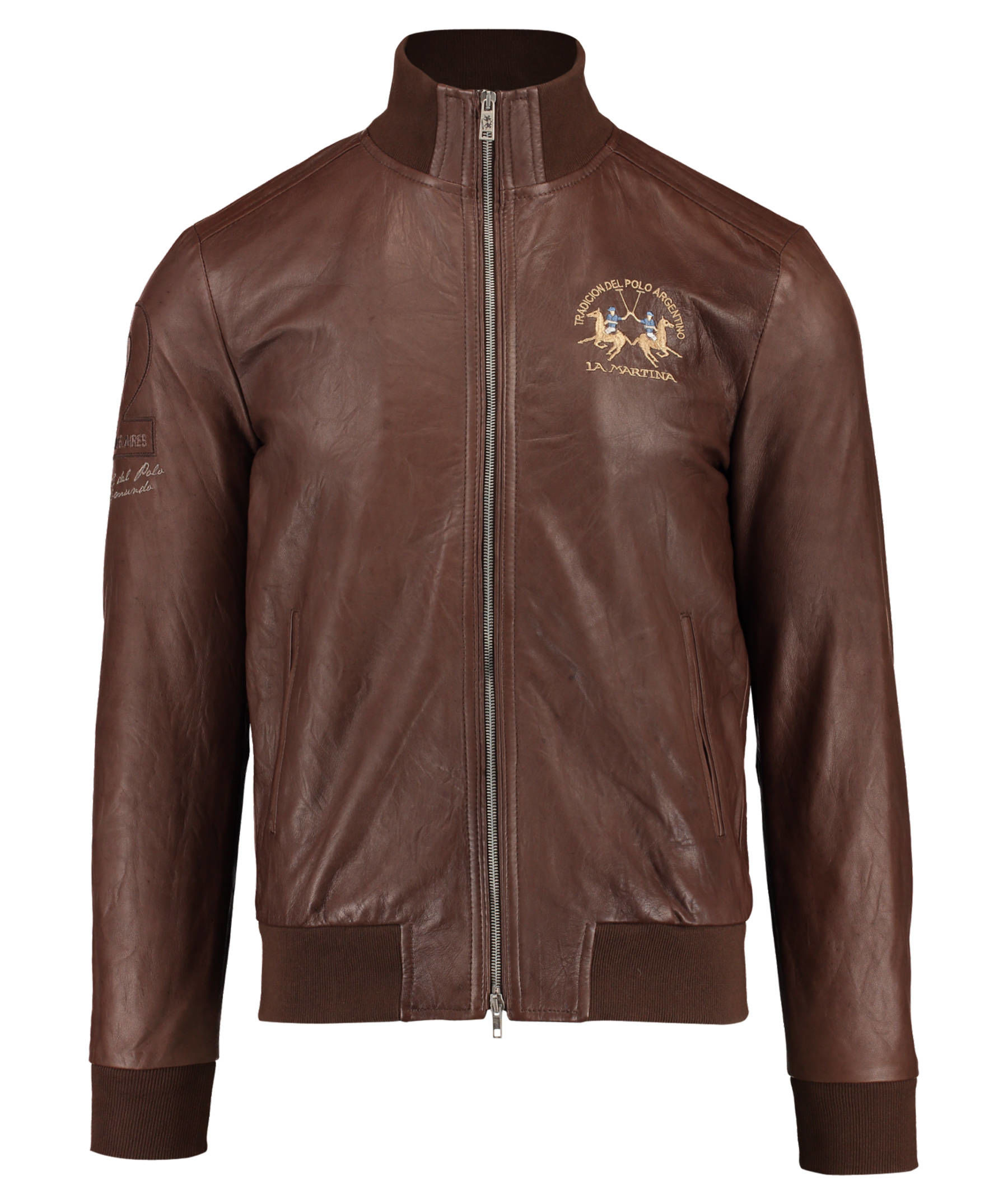 La Martina Herren Lederjacke "Man Bomber" Braun