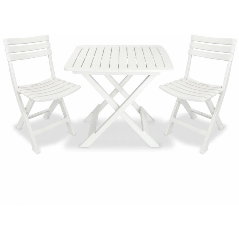 VidaXL Garten Bistro-Set 3-tlg. Kunststoff weiß (43581) mit 56,91€ Ersparnis